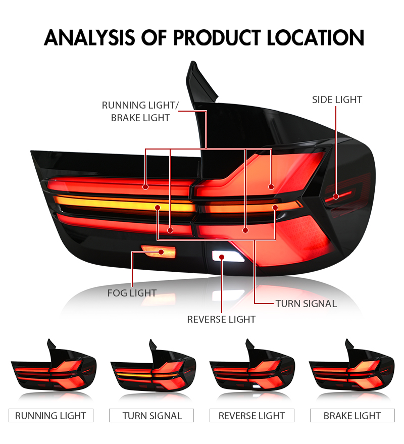 BMW X5 Tail Lights F15-B288 For BMW X5 E70 (2011–2013) 16 BMW X5 Tail Lights