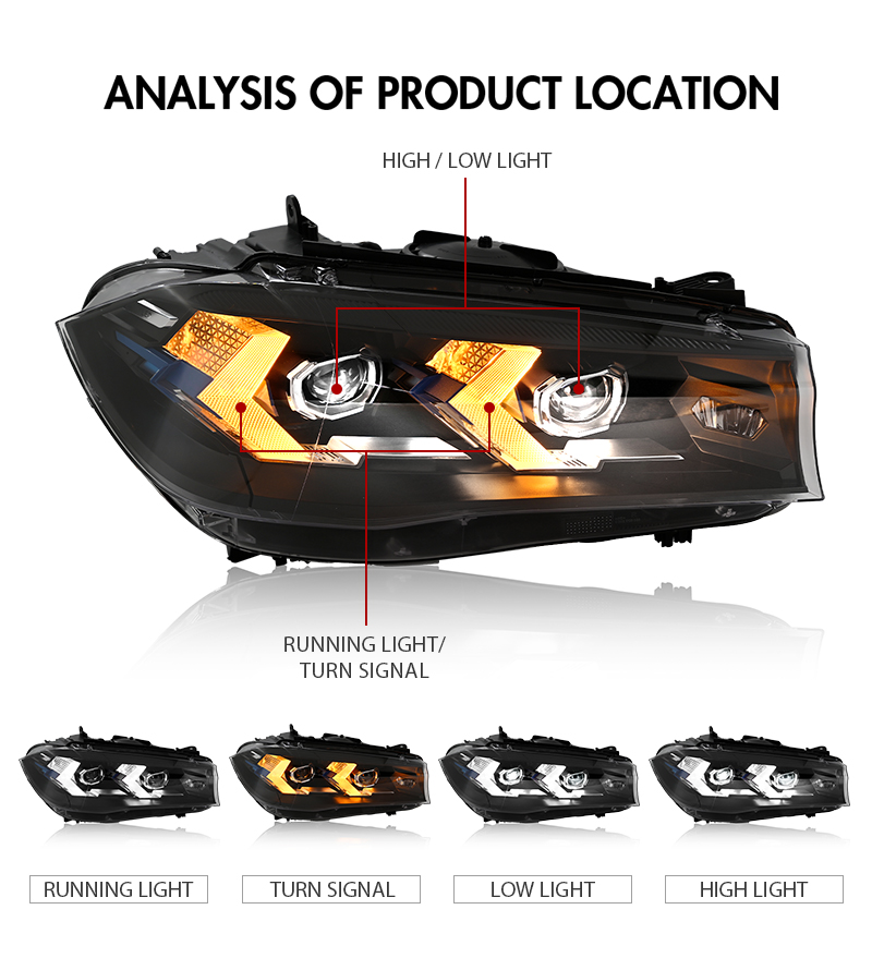 BMW X5 F15 Headlights F15-A544 For BMW X5 (2014–2018) 16 X5 F15 Headlights