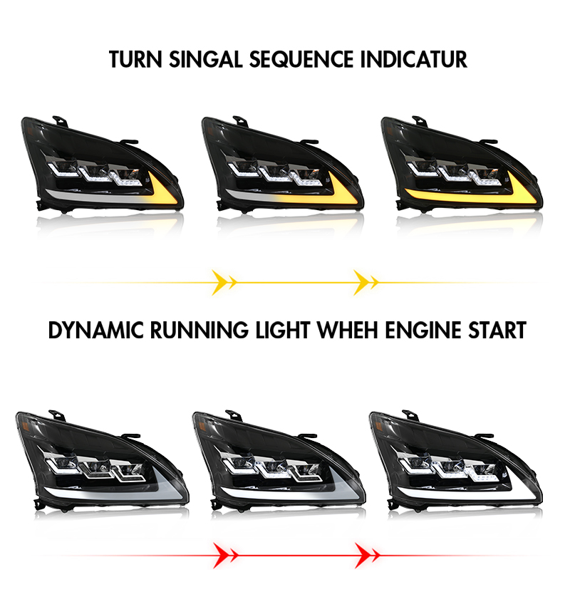 Lexus RX Headlights RX-A537 For Lexus RX330 / RX350 / RX400h (2004–2009) 17 Lexus RX Headlights