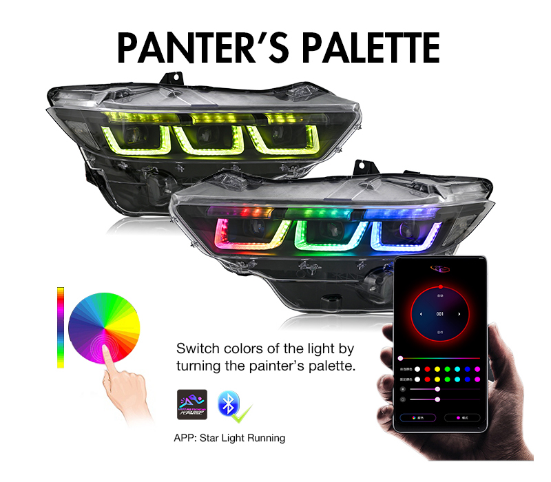 Ford Mustang Headlights YM-A530-RGB For Ford Mustang (2024–Present) 29 Mustang Headlights