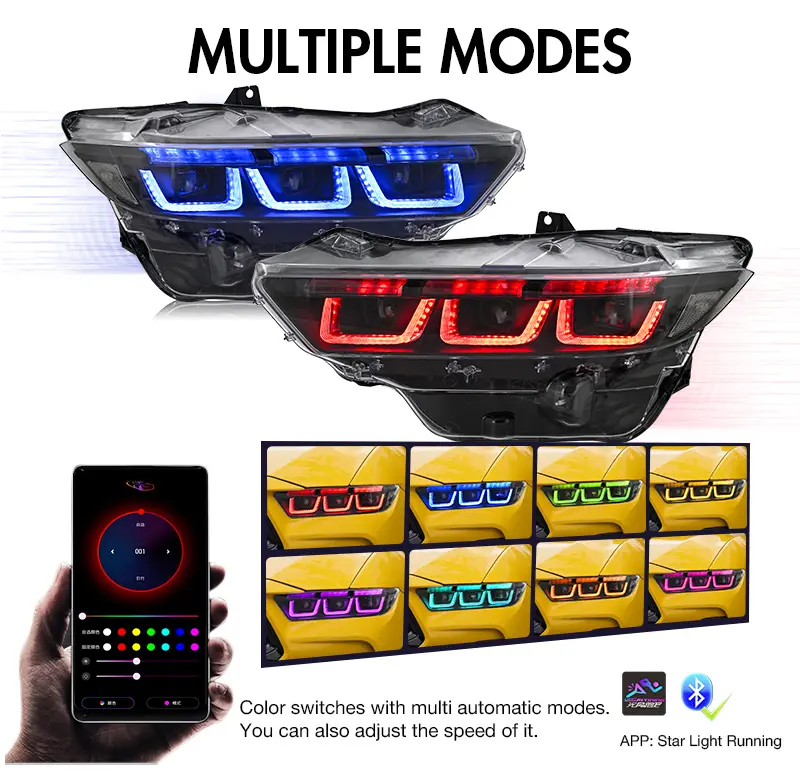 Ford Mustang Headlights YM-A530-RGB For Ford Mustang (2024–Present) 30 Mustang Headlights