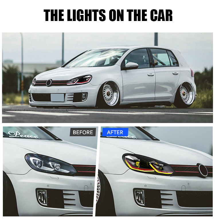 Volkswagen Golf MK6 Headlights GLF-A282-G6 For Volkswagen Golf MK6 (2010–2014) 18 Golf MK6 Headlights